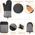 Kitchen Oven Mitts 4pcs Set- Non-Slip Cotton Oven Mitt & Pot Holders – Heat Resistant, Durable & Machine-Washable -One Long Mit, Two Mini Oven Mitts & One Pot Holder (Black) by TIPTAP