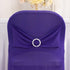 Efavormart Purple Spandex Folding Slip On Chair Cover with Silver Rhinestone Buckled Sash Band, Stretch Fitted Chair