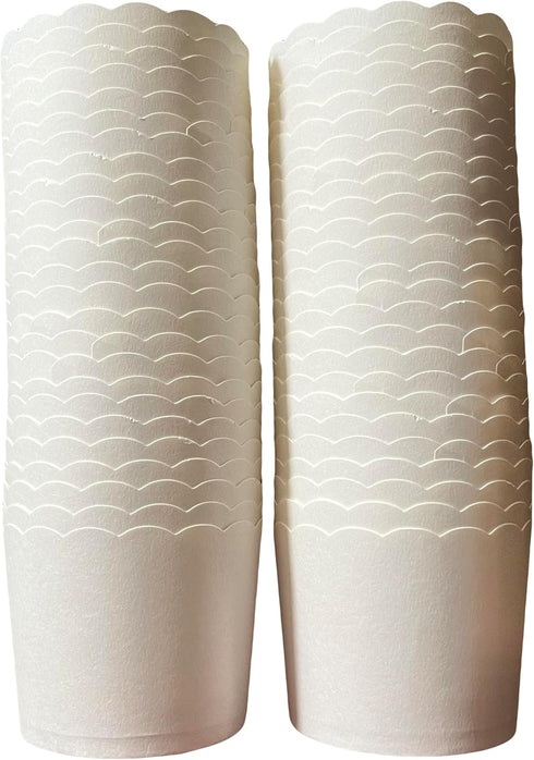 50-Pack Paper Baking Cups - Greaseproof Disposable Cupcake Liners (White, Large Cups)