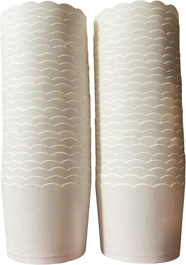 50-Pack Paper Baking Cups - Greaseproof Disposable Cupcake Liners (White, Large Cups)