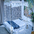 300 9.8x9.8Ft 8 JMEXSUSS LED Curtain Lights Indoor with Remote, White Christmas Lights Plug in, Modes White String