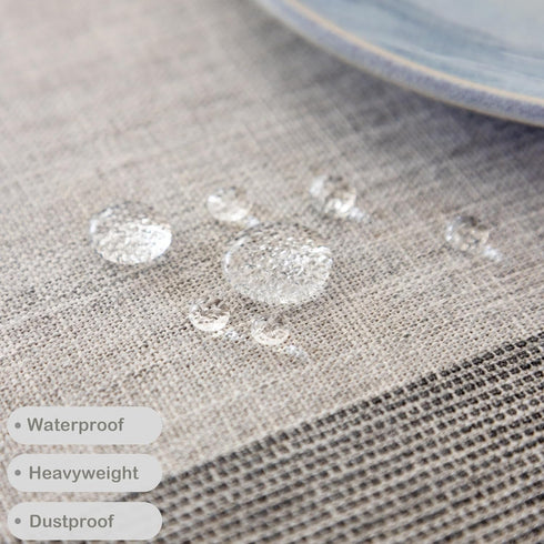 36x36 Inch Small Waterproof Cotton Linen Washable Tablecloth Farmhouse Wrinkle Free Square Burlap Table Cloths Grey