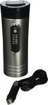 RoadPro RP0719 12-Volt Premium Heated Travel Mug, 15oz, Silver and Black