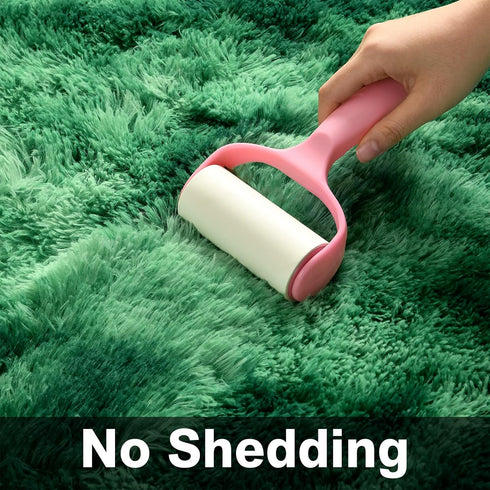 Shag Area Rug, 4 X 6 Tie-Dyed Plush Fuzzy Indoor Carpet for Living Room, Ultra Soft Emerald Green