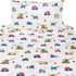 J-pinno 100% 3 Set Set Build Construction Engineering Vehicle Cars Trucks Crane Digger Cartoon Cotton Twin Pieces Sheet