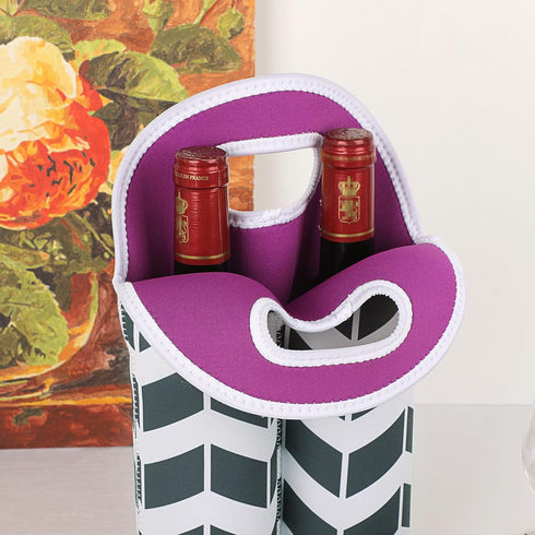 Hipiwe 2 Wine Carrier Tote Bag for Bottles - Neoprene Wine Bottle Holder with Carry Handle, Wine Protective Bag