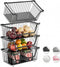 GAOKASE 4 Pcs Stackable Wire Baskets for Pantry Organizers and Storage,Vegetable Fruit