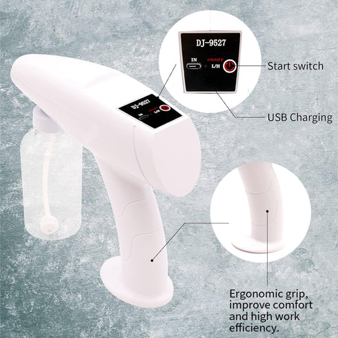 3T GROUP 8.45 OZ Portable Nano Atomizer Sprayer Alcohol Barber Spray Gun,Electric Spray Bottle Gun,Cordless Steam