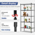 FDW 5 Tier Pantry Shelves, Adjustable Storage Rack Metal Shelf NSF Units for Kitchen, Garage, Small Places, Black