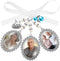 Wedding Bouquet Charm - Bridal Lacy Oval Photo Charm for Wedding Memory, Memorial Bride Angel Pendant for Bridal Shower