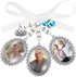Wedding Bouquet Charm - Bridal Lacy Oval Photo Charm for Wedding Memory, Memorial Bride Angel Pendant for Bridal Shower