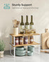 SONGMICS Cabinet Organizer Shelf, Set of 4 Kitchen Storage, Spice Rack, Stackable, Expandable, Metal and Engineered Wood