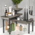 ZHWS Adjustable 3 Tier Kitchen Countertop Organizer, Rustic Grey Bathroom Counter Organizer with 4 Metal Hooks