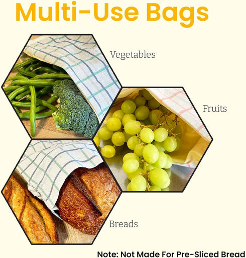 Keeki Bag - The Original Beeswax Lined Bread Bag for Homemade & Sourdough | Reusable Linen Bread Storage | Beeswax Wrap