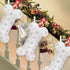 Malier Pet Dog Christmas Stocking, Large Faux Fur Bone Shape Hanging with Silver Snowflakes for Pets