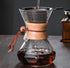 Pour Over Coffee Maker with Reusable Stainless Steel Filter, Lead-Free Borosilicate Glass Carafe
