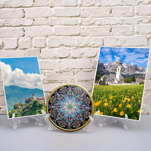 2 Pack 9.8 Inch Acrylic Easel Stand, Clear Plastic Plate Holders for Photos at Weddings, Home Decoration
