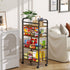 4-Tier 9.1" 4-Tier (9.1" 33.6" Asgolion Slim Storage Cart, Small Rolling Cart with Wheels, Deep, Narrow Bathroom Shelf
