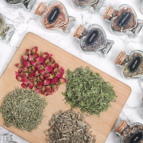 DreamdaMoonnly 20 Witchcraft Supplies Herbs Kit - Pcs Dried Herbs and Flowers for Witch Starter - Spell Herbs Jars