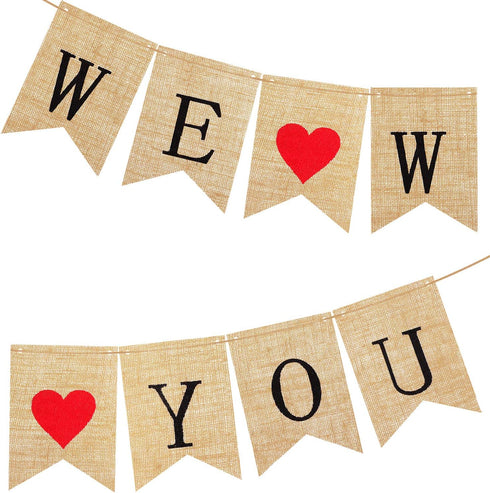 Gejoy 14 Pcs Farewell Party Decorations Supplies Kit, We Will Miss You Banner, Burlap Bunting, Gold Glitter Confetti
