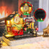8 Vipush Christmas Village House Decorations Resin Railway Station Platform Home Decor Indoor Building Figurines