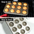 Webake 2 Pack Mini Fluted Tube Cake Pans, 12-Cup Non-stick 1.8 Inches Bundtinis Petite Fluted Cake Mold
