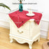 24 24 inch NEWISHER Farmhouse Embroidered Plaid Tablecloth Lattice Fabric Bedside Table Cloth Rustic Checkered Red