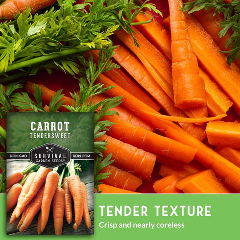 (2 Packs) Tendersweet Carrot Seeds for Planting Sweet, Smooth-Textured Heirloom Variety for Home Gardens Excellent