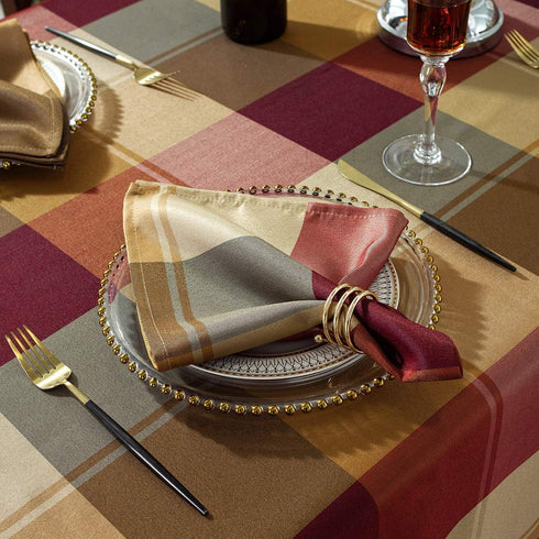 SASTYBALE Checkered Style Cloth Napkins – 20 x 20 Inch, 4 Pieces, Washable for Restaurant, Family Dinners, Weddings