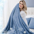 CHOSHOME Cooling Blanket for Hot Sleepers, Lightweight Summer Cold Thin Blanket for Bed, Soft Throw Size, Blue
