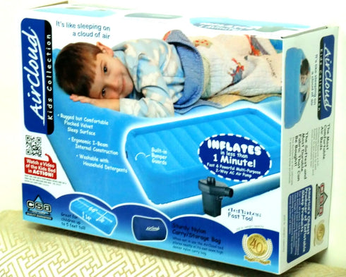 Air Cloud CAB-020 14-Inch AirCloud Magestic High Inflatable Blue Air Bed with AC Motor Pump, Twin