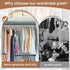 Metal Black Closet Rods for Hanging Clothes, 1.3 Inch Diameter Heavy Duty Adjustable Bar for Closet and Bathroom