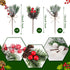 Yunlly 60 Pcs Christmas Artificial Green Pine Needles, Christmas Floral Picks Artificial Holly Red Berry Twig Stem Pine