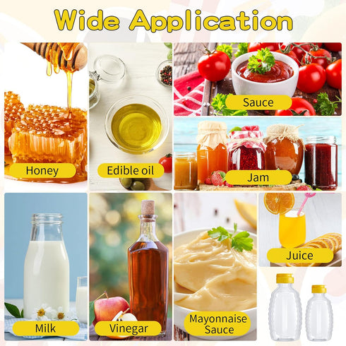 36 8/16 oz 36 1 Pieces Honey Bottles Squeeze Honey Bottles Clear Plastic Honey Bottles Honey Jar Container with Pcs