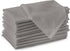 Encasa Cotton Cloth Napkins, Set of 12, Size 17"x17", Grey Solid Color, Machine Washable