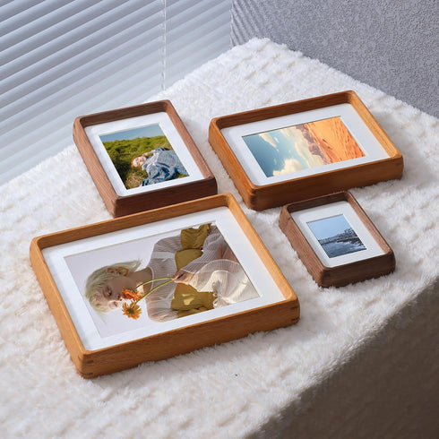Youncewooder 8x10 5x7/6x8 (8x10,Walnut) Picture Frame with Mat - Rustic Farmhouse Walnut Wood Frame, Wall & Tabletop