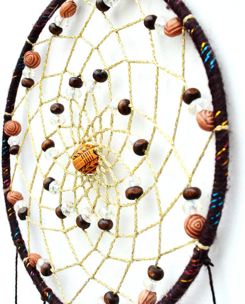 Urdeoms Tree of Life Dream Catchers for Bedroom, Adult Brown Boho Wall Decor for Girls, Chakra Crystal Healing Stones,
