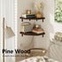 Set 2 Alsonerbay Corner Shelf Wall Mount, of Floating Corner Shelves with Cord Hole, Rustic Wood Shelves for TV