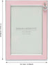 4x6 MIMOSA MOMENTS Silver Plated Baby Picture Frame, Pink Enamel & Rhinestone Heart Charm, Tabletop Frame for Baby Girl