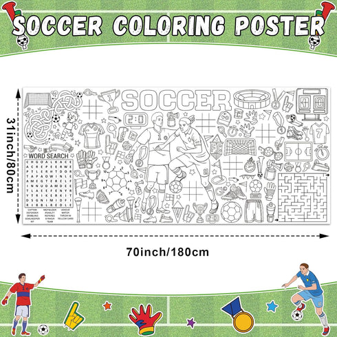 Soccer Giant Coloring Poster Football Large Versatile Activity Drawing Paper Coloring Tablecloth DIY Sport Theme Game