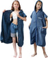 Hiturbo Kids Bath Towel Hoodie: Absorbent Quick Dry Zipper Surf Poncho -