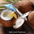 2 PCS Coconut Opener Tool Set, Stainless Steel Coconut Meat Remover, Non-Slip Wooden Handle Scraper Knife