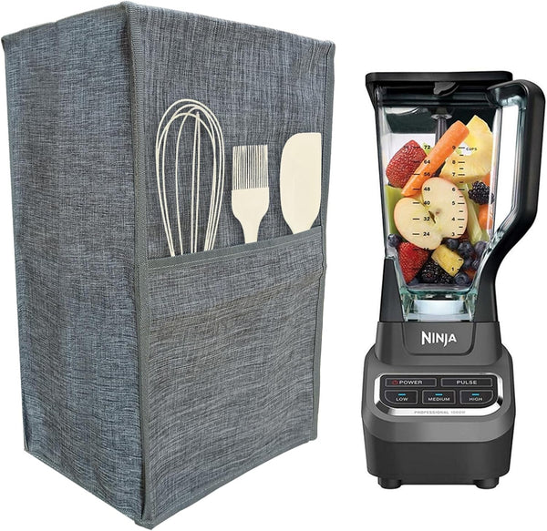 Kitchen Blender Cover, Dust-proof Organizer, Quilted Blender Protector, Appliance Covers with Accessory Pocket