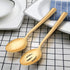 LIANYU 2 Gold Serving Spoons, 2 Gold Slotted Spoons, 2 Gold Serving Forks, 8.6 Inch Stainless Steel for Buffet Catering