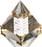 Waltz&F Crystal Sanskrit Pyramid with Pillars, Home Office Party Desk Decoration, 3.1'' Gold