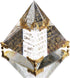 Waltz&F Crystal Sanskrit Pyramid with Pillars, Home Office Party Desk Decoration, 3.1'' Gold