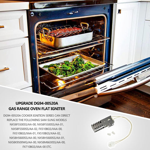 DG94-00520A Gas Range Oven Flat Igniter for Samsung Gas Stove NX58F5500SS, NX58H5600SS, Replaceable WB13K21