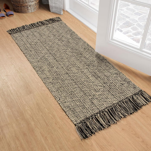 Collive Kitchen Runner Rug, 2x4.3 Hand-Woven Reversible Washable Rug for Entryway, Cotton Boho Decor