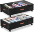 Under Bed Storage with Wheels,2-Pack Under Bed Storage Containers with Clear Lids,XXL