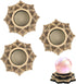 Framendino, 3 Pack Wood Crystal Ball Stand Flower Mini Sphere Display Wooden